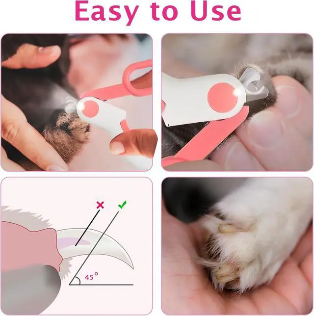 Alt view image 6 of 7 - Small Animals Nail Clippers with LED Lights to Avoid Excessive Cutting and Razor Sharp Blades - Professional Claw Trimmer for Tiny Dog Cat Kitten Bunny Rabbit Bird Guinea Pigs Ferret Hamsters (Pink)