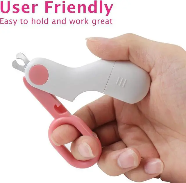 Alt view image 5 of 7 - Small Animals Nail Clippers with LED Lights to Avoid Excessive Cutting and Razor Sharp Blades - Professional Claw Trimmer for Tiny Dog Cat Kitten Bunny Rabbit Bird Guinea Pigs Ferret Hamsters (Pink)