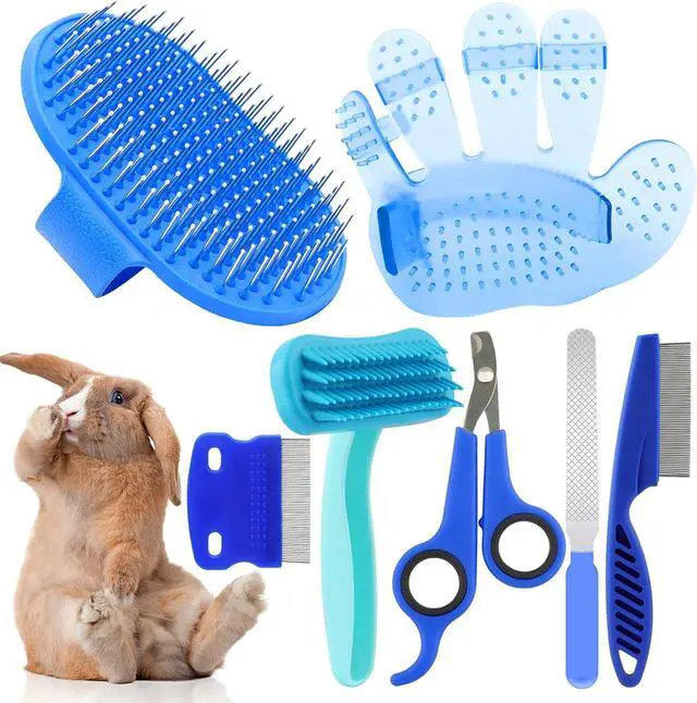 Main image of Rabbit Grooming Kit, Rabbit Brush for Shedding with Bunny Nail Clipper, Rabbit Nail Trimmers with Pet Combs for Hamster Guinea Pig Ferret by KALAMANDA