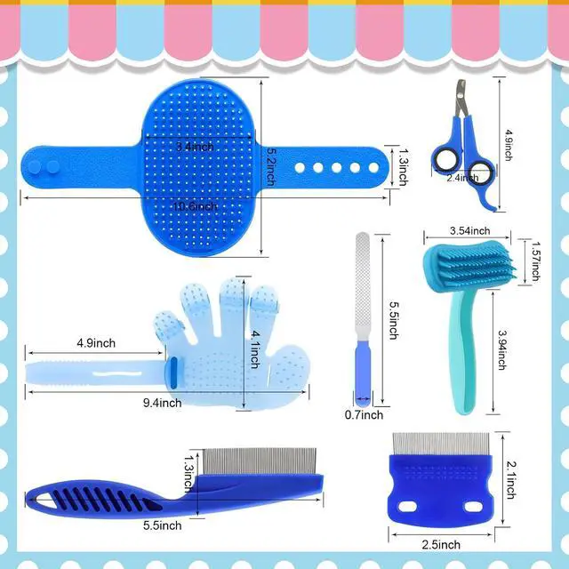 Alt view image 2 of 7 - Rabbit Grooming Kit, Rabbit Brush for Shedding with Bunny Nail Clipper, Rabbit Nail Trimmers with Pet Combs for Hamster Guinea Pig Ferret by KALAMANDA