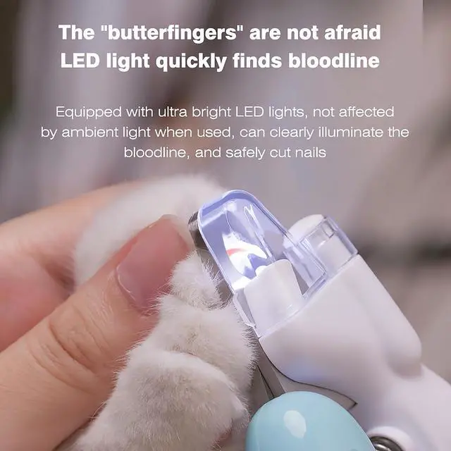 Alt view image 3 of 7 - Cat & Small Dog Nail Clippers with LED Light, Illuminates the Nail Quick for Better Visibility, Pet Nail Trimmer with Safety Guard & Built-in Nail Catcher for Rabbits and Small Animals(Pink)