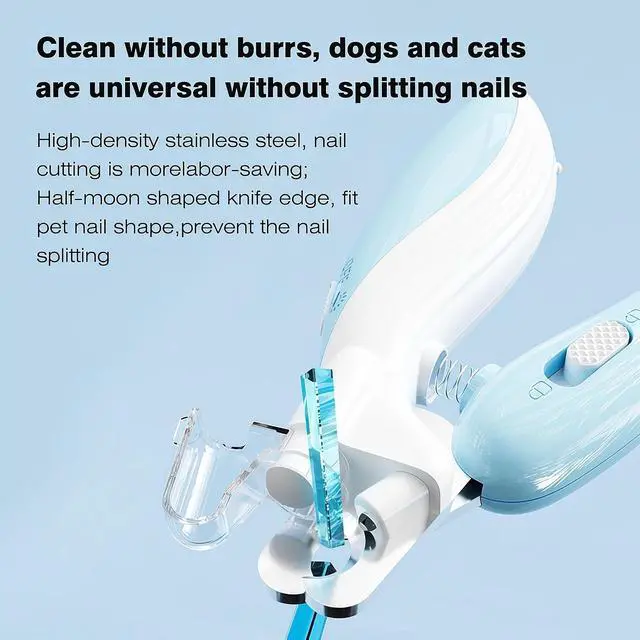 Alt view image 4 of 7 - Cat & Small Dog Nail Clippers with LED Light, Illuminates the Nail Quick for Better Visibility, Pet Nail Trimmer with Safety Guard & Built-in Nail Catcher for Rabbits and Small Animals(Pink)