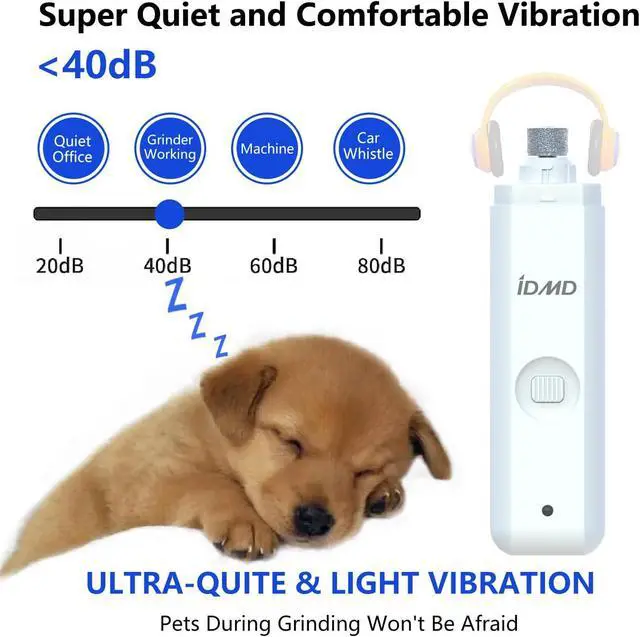 Alt view image 5 of 7 - Dog Nail Trimmers with Light for All Breeds | Dog Nail Grinder Quiet | Dog Nail Trimmers- 2-Speed Dog Nail Grinder With LED Lighting & Type-c USB Rechargeable Quiet pet Nail Grinder for Dogs/Cats