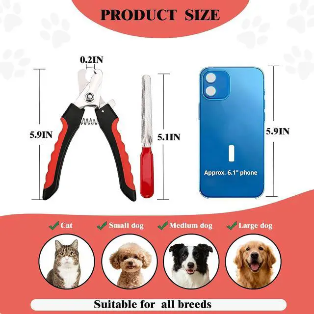 Alt view image 7 of 7 - Dog Nail Clippers and Trimmers with Safety Guard for Large Dogs