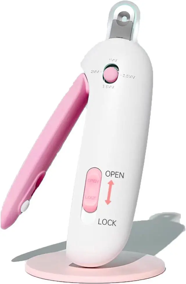 Main image of Cat Nail Clipper | Cat Nail Trimmer with Clipping Debris Storage, Adjustable Sizes, Hidden Nail File, Round Hole Blade for Injury-Free Grooming Tool for Pets, Pink