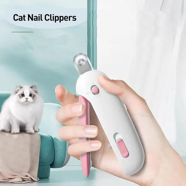 Alt view image 6 of 6 - Cat Nail Clipper | Cat Nail Trimmer with Clipping Debris Storage, Adjustable Sizes, Hidden Nail File, Round Hole Blade for Injury-Free Grooming Tool for Pets, Pink