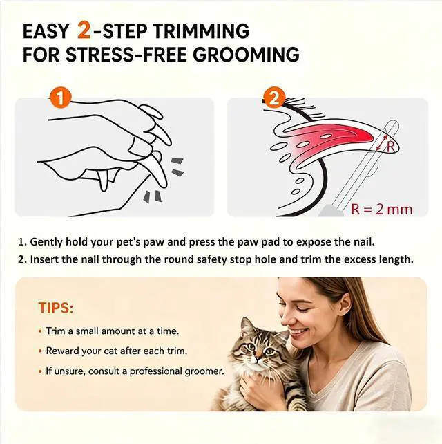 Alt view image 5 of 6 - Trumoon Cat Nail Clipper with Circular Hole Safety Guard for Indoor Cat | Avoid Overcutting, Easy, Safe, Quiet, Fast & Accurate, ideal for anxious and wiggly cats, Great for first-time cat owners
