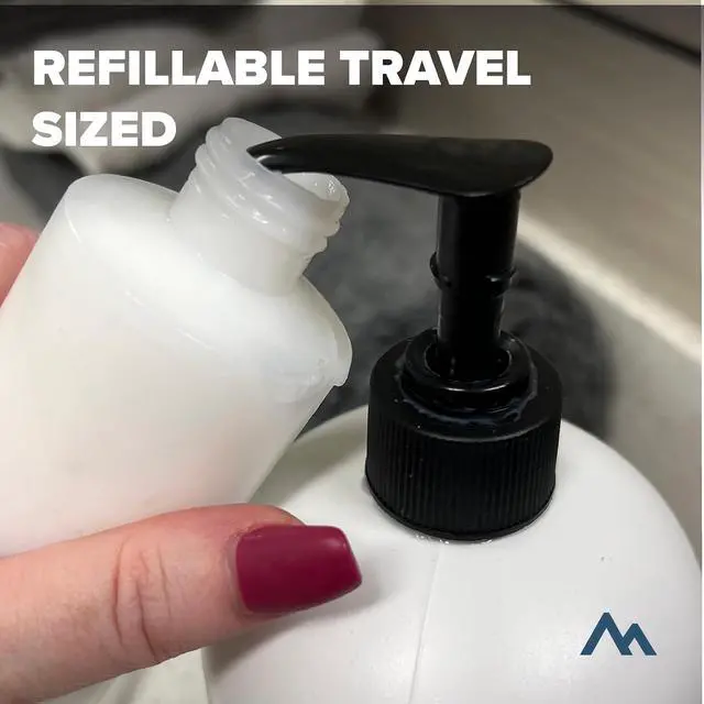 Alt view image 5 of 6 - Pinnacle Mercantile 6-Pack Plastic Squeeze Bottles Flip Top 8 oz Refillable Travel Shampoo Soap Lotion Conditioner Made in USA