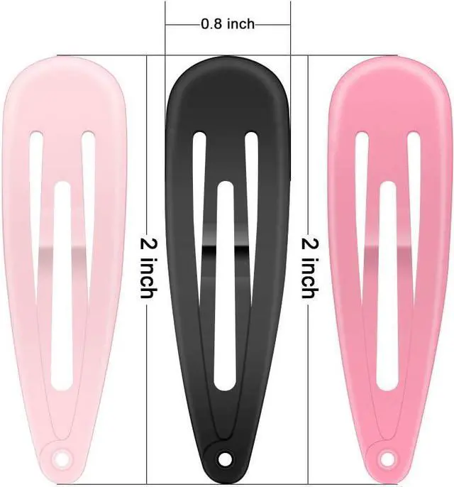 Alt view image 4 of 6 - Hair Clips, ECADY (100-Pack 20 Colors) Non-Slip Snap Barrettes for Girls, Women, Kids - 2 Inch