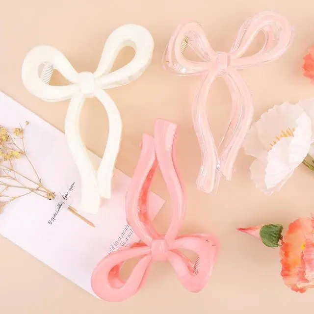 Main image of 3 Pcs Bow Hair Clips Elegant Hair Claw Butterfly Hair Accessories for Girls Nonslip Butterfly Clips Hair Styling Accessories for Women