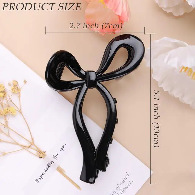 Alt view image 3 of 5 - 3 Pcs Bow Hair Clips Elegant Hair Claw Butterfly Hair Accessories for Girls Nonslip Butterfly Clips Hair Styling Accessories for Women
