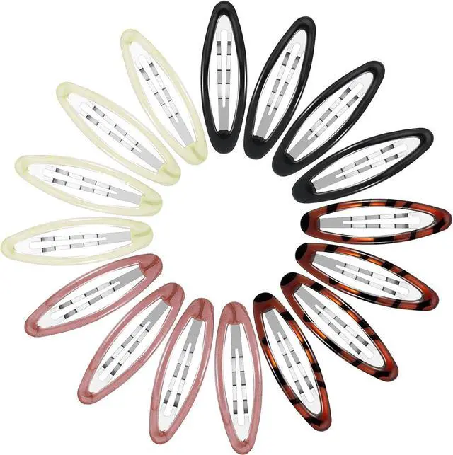 Main image of WILLBOND 16 Pieces 2.8 Inch Large Hair Clip Barrettes for Women Big Oval Snap Water Drop Shape Metal Stoving Varnish No Slip Hair Barrettes for Girls Women Accessories(Adorable Color)