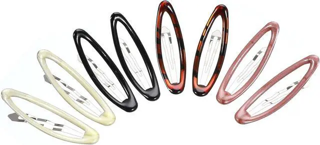 Alt view image 6 of 7 - WILLBOND 16 Pieces 2.8 Inch Large Hair Clip Barrettes for Women Big Oval Snap Water Drop Shape Metal Stoving Varnish No Slip Hair Barrettes for Girls Women Accessories(Adorable Color)