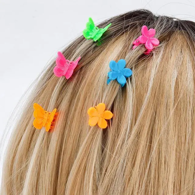 Alt view image 5 of 7 - YISSION 200 Pcs Mini Hair Clips Flower Hair Clip Butterfly Hair Clips Small Claw Clips for Hair 90s Hair Accessories for Girls Women School Party Gifts Assorted Color