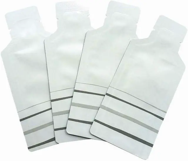 Alt view image 6 of 7 - 100 Pack 1.97x4.3inch White Heat Seal Sample Mylar Packets for Travel | Empty Disposable Bags, for Portable Toiletries, Liquid Shampoo Container, Single Serving Coffee Powder Condiments Storage