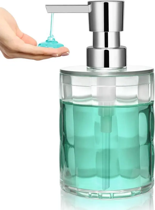 Main image of Soap Dispenser Bathroom, Plastic Liquid 13.5oz Kitchen Reusable Soap Dispenser with Pump, Modern Refillable Liquid Soap