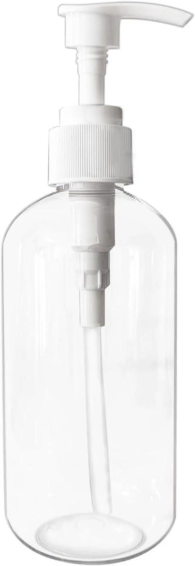 Alt view image 5 of 7 - 2 Pack Empty Plastic Bottles with Pump Dispenser, 8 oz, Clear/White, Refillable Containers for Body Wash, Moisturizer, Face Cream, Liquid Soap