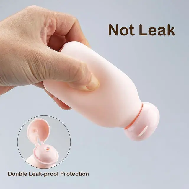 Alt view image 2 of 7 - Squeeze Bottle with Flip Cap 3.4 oz Travel Bottles for Toiletries | 2 Pack 100ml TSA Approved, Leak Proof, Shampoo and Conditioner Bottles, Refillable Plastic Travel Size Bottles, Pink