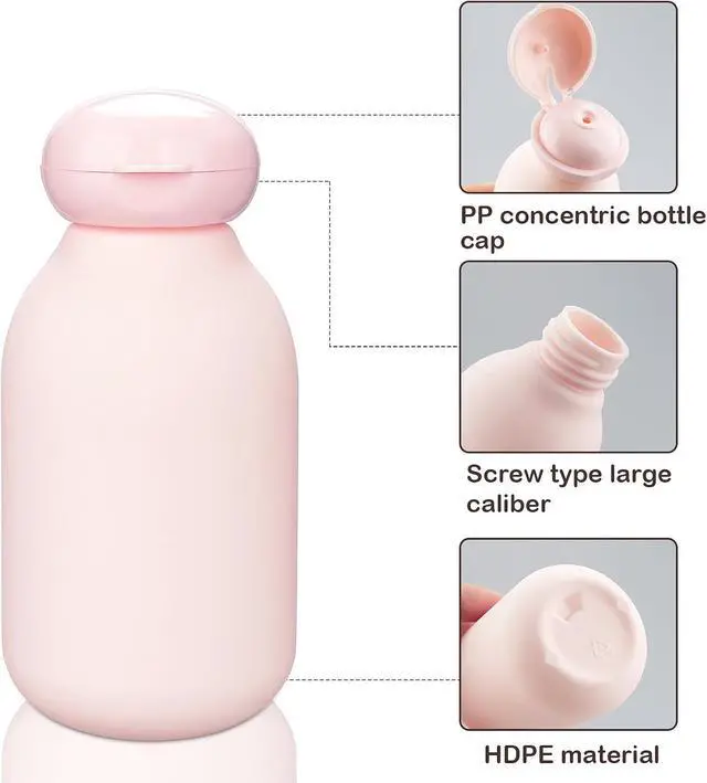 Alt view image 5 of 7 - Squeeze Bottle with Flip Cap 3.4 oz Travel Bottles for Toiletries | 2 Pack 100ml TSA Approved, Leak Proof, Shampoo and Conditioner Bottles, Refillable Plastic Travel Size Bottles, Pink