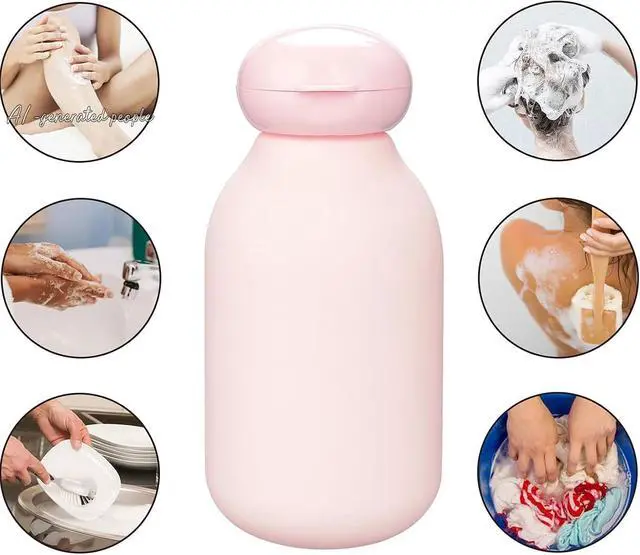Alt view image 7 of 7 - Squeeze Bottle with Flip Cap 3.4 oz Travel Bottles for Toiletries | 2 Pack 100ml TSA Approved, Leak Proof, Shampoo and Conditioner Bottles, Refillable Plastic Travel Size Bottles, Pink