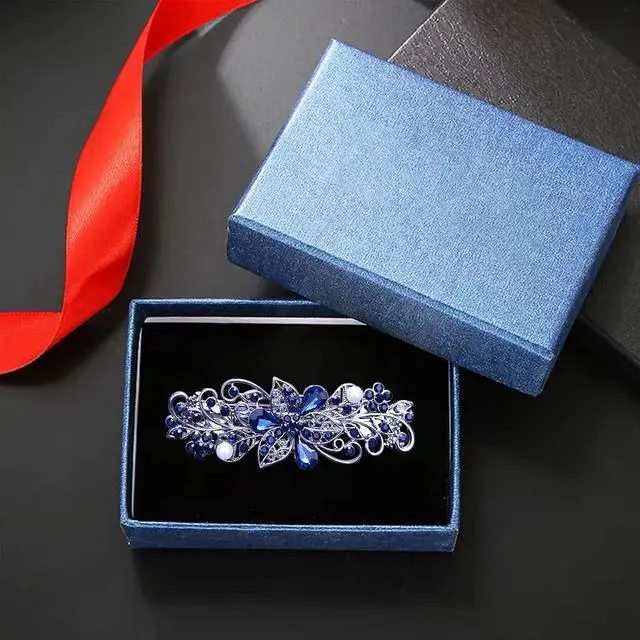 Alt view image 6 of 7 - 4 PCS Hair Barrettes for Women Ladies, Flower Crystal Rhinestones Barrette Pearl Spring Hair Clip Accessories Women Fashion Ponytail Holders Barrette for Daily Wear Mothers Day present