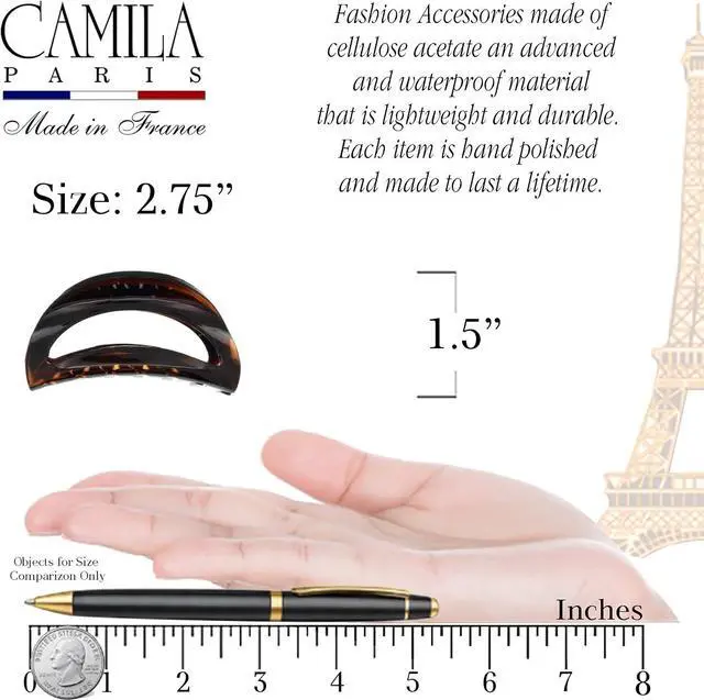Alt view image 3 of 7 - Camila Paris CP1562 French Hair Clip for Women Tortoise Shell Small Girls Hair Claw Clips Jaw Fashion Durable Styling Hair Accessories for Women, Strong Hold No Slip Grip, Made in France