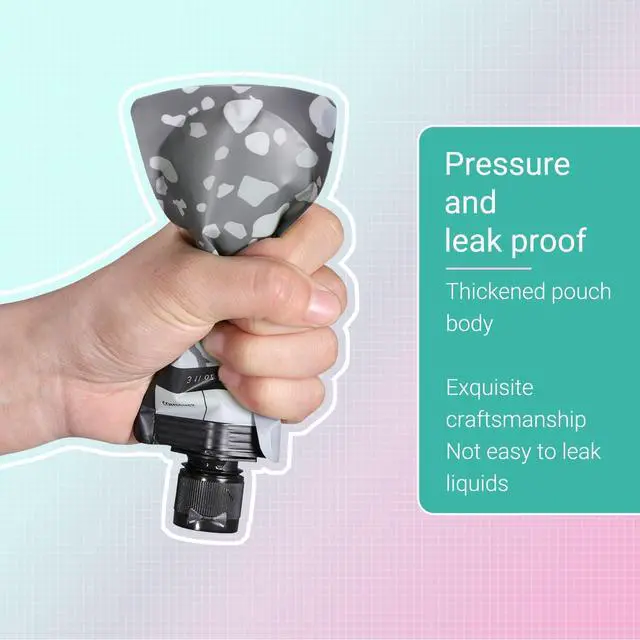 Alt view image 5 of 7 - ASEVAT 3 oz 6pack Leak Proof Empty Squeeze Pouches Refillable Travel Size Containers Liquid Pouch Cosmetic Container TSA Approved Bag
