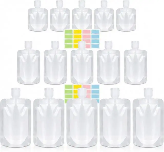 Main image of RAINFLOW 17 Pack Travel Pouches for Toiletries - TSA Compliant Leak Proof | Refillable Liquid Pouches, Flat Travel Bottles for Shampoo Lotion Soap, Carry On Travel Containers 30ml 50ml 100ml
