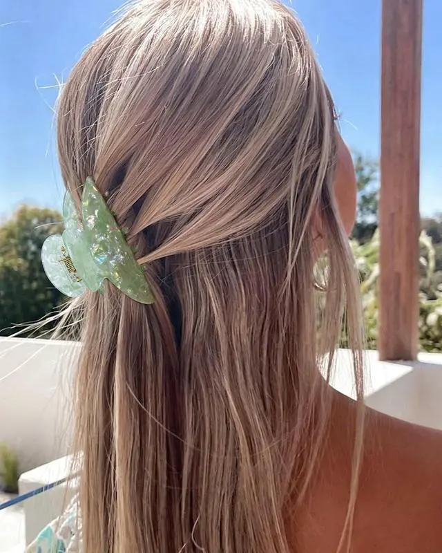 Alt view image 2 of 7 - ACECHA 4 pack Cute Medium Claw Clips for Thin Fine Hair, Non-Slip | 3.1" acrylic claw clip bulk, sparkly colorful summer spring fall hair accessories, ideal for daily party, blue green purple