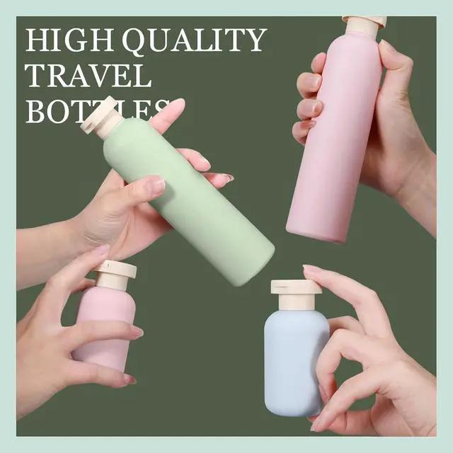 Alt view image 5 of 7 - ASEVAT Plastic Leak Proof Travel Bottles for Toiletries, TSA Approved Travel Size Containers, Squeeze Bottles Refillable for Shampoo, Lotion & Body Wash (Blue+Pink+Green, 6.7 oz)