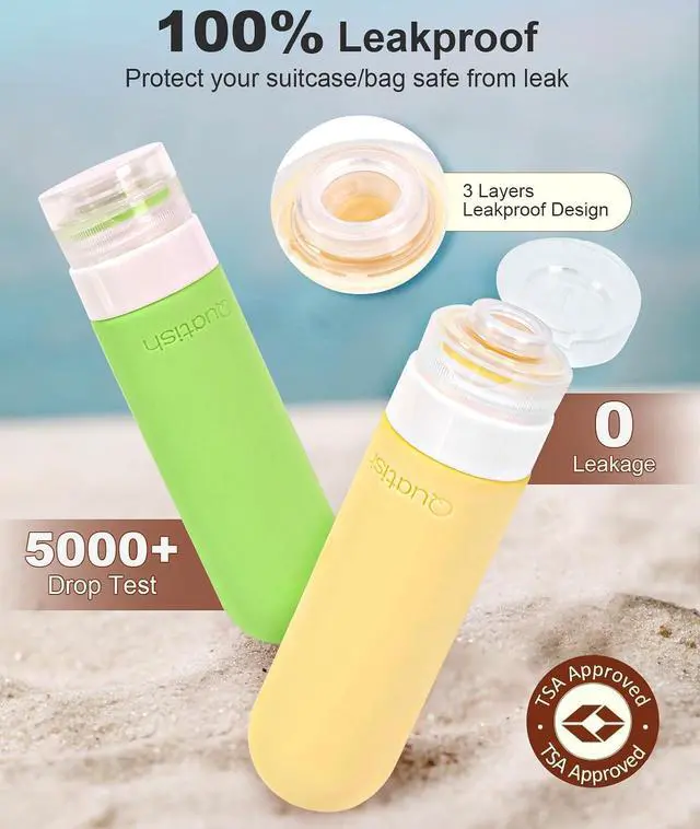 Alt view image 3 of 7 - 20 Pack Travel Bottles for Toiletries, Original Patented, TSA Approved Travel Size Containers, Leak Proof Silicone Shampoo and Conditioner Bottles Women & Men, Airplane Cruise Essentials, Multi