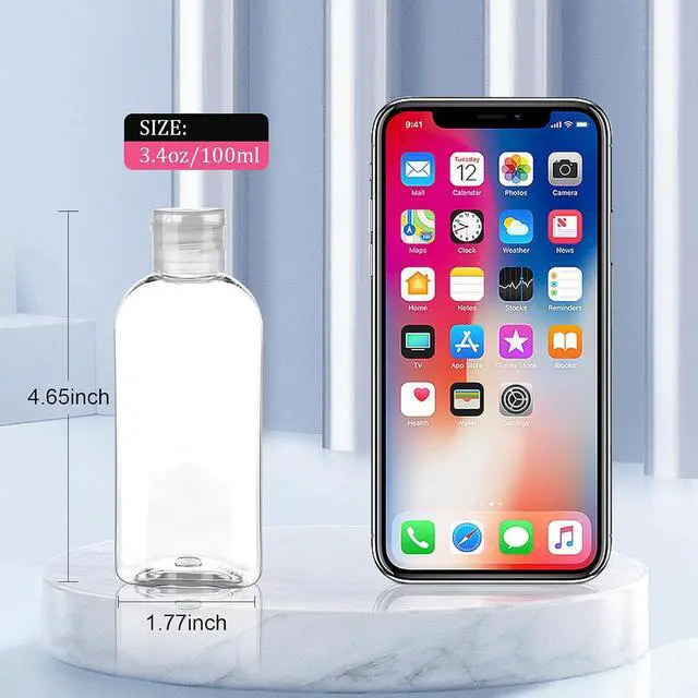 Alt view image 4 of 6 - Travel Bottles for Toiletries 5-Pack Squeeze Bottle with Flip Caps | Refillable Leak Proof TSA Approved 3.4oz/100ml Small Bottles for Shampoo, Conditioner, Lotion and Cosmetics