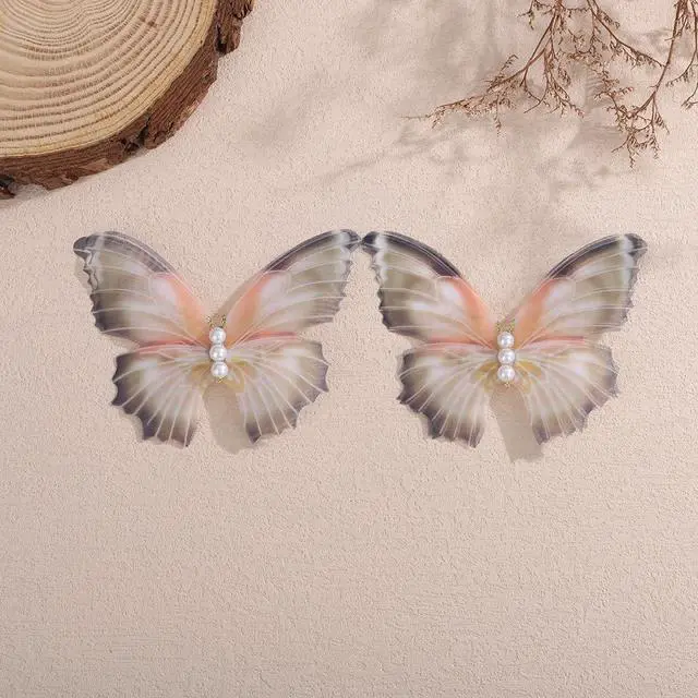 Alt view image 5 of 7 - Jumwrit 2pcs Butterfly Hair Clips Boho Big Pearl Green 3D Moving Wings Butterfly Hair Barrette Hair Clips Strong Hold Fairy Hairpin Accessories for Women Girls