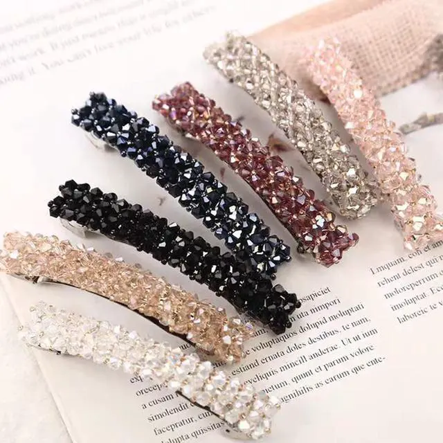 Alt view image 2 of 6 - Elegant Hair Clips Fashion Hair Barrettes for Women and Girls, Sparkly Glitter Rhinestones Flowers Hairpin French Style Hairclips Vintage Hair Accessoires for Women