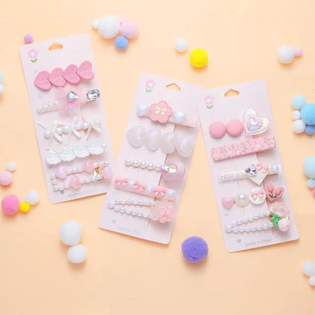 Alt view image 3 of 7 - 3 pack Hair Clips for Girl and Women 2.36 inch Fashion Hair Clips Set Pearl Acrylic Resin Hair Accessories for Thick Hair