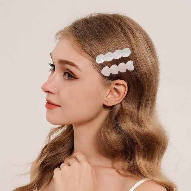 Alt view image 6 of 7 - 3 pack Hair Clips for Girl and Women 2.36 inch Fashion Hair Clips Set Pearl Acrylic Resin Hair Accessories for Thick Hair
