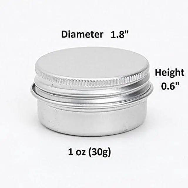 Alt view image 2 of 4 - 1-Ounce Metal Tins Screw Top Flat Aluminum Silver Slide Round Tin Containers For Lip Balm,Crafts,Cosmetic,Candles,Travel Storage Kit (Pack of 10)