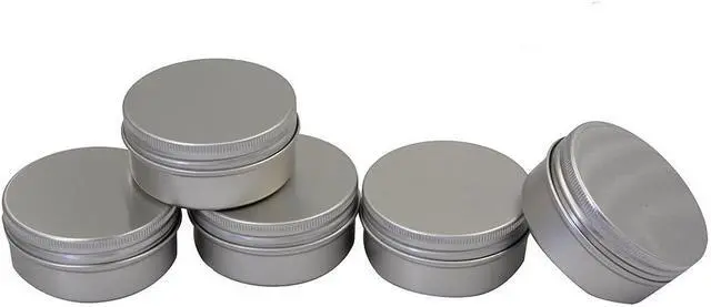 Alt view image 3 of 4 - 1-Ounce Metal Tins Screw Top Flat Aluminum Silver Slide Round Tin Containers For Lip Balm,Crafts,Cosmetic,Candles,Travel Storage Kit (Pack of 10)