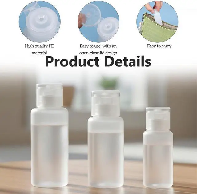 Alt view image 7 of 7 - KALIONE 10PCS 12ml/18ml/30ml Travel Size Bottles with Flip Cap, Squeeze Sample Jar Containers, Empty Plastic Sample Bottle for Foundation Shampoo Emollient Water Shower Gel Emulsion