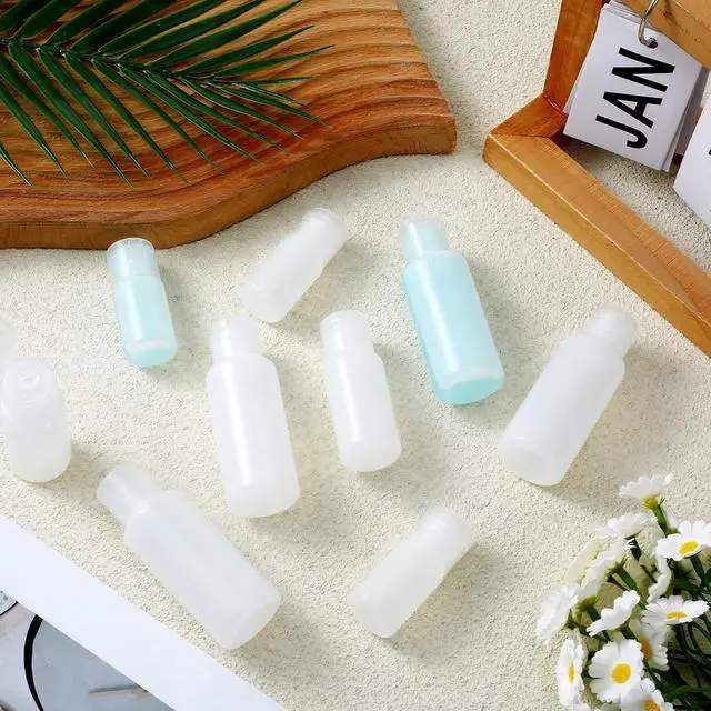 Alt view image 6 of 7 - KALIONE 10PCS 12ml/18ml/30ml Travel Size Bottles with Flip Cap, Squeeze Sample Jar Containers, Empty Plastic Sample Bottle for Foundation Shampoo Emollient Water Shower Gel Emulsion