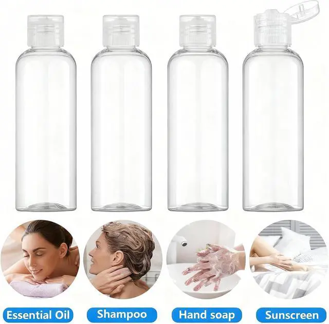 Alt view image 5 of 6 - DTDNZKN 4 Pack 3.4 Oz (100ml) TSA Approved Travel Bottles for Toiletries | Leak Proof Plastic Travel Essentials Accessories with Labels