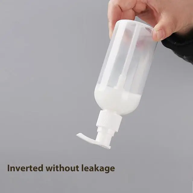 Alt view image 6 of 7 - 2 Pack Empty Plastic Bottles with Pump Dispenser, 8 oz, Clear/White, Refillable Containers for Body Wash, Moisturizer, Face Cream, Liquid Soap