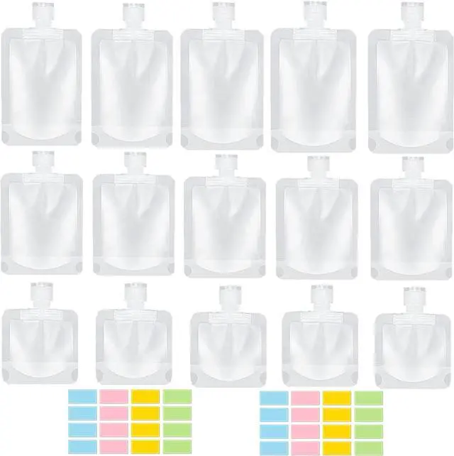 Main image of SEQUHITKU 17 Pack Travel Pouches for Toiletries,TSA Approved,Travel Size Portable Containers,Stand Up Pouch,Refillable Travel Accessories for Shampoo Conditioner Lotion Soap Liquids (B-17pcs)