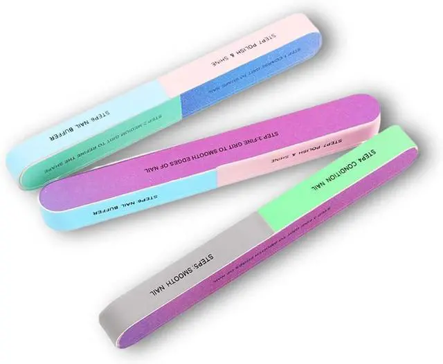 Main image of 7-Sided Nail File and Buffer Block, 4-in-1 Manicure Tool | Sandstone material, double-sided emery boards with 100/180 grit, lightweight 12g design, ideal for home or professional use