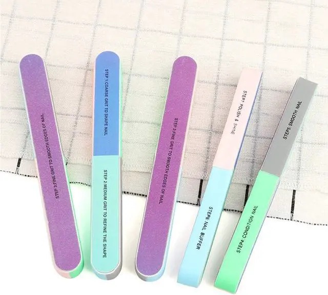Alt view image 6 of 6 - 7-Sided Nail File and Buffer Block, 4-in-1 Manicure Tool | Sandstone material, double-sided emery boards with 100/180 grit, lightweight 12g design, ideal for home or professional use
