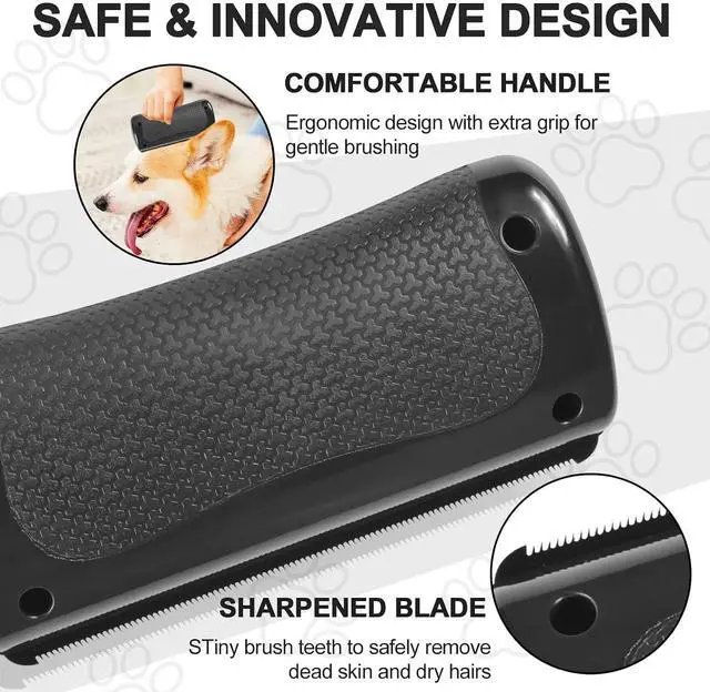 Alt view image 3 of 6 - Deshedding Pet Brush, Deshedding Brush for Indoor Cats, Dogs, Pet Hair Remover Comb for Short Long Hair, Easy Clean Pet Grooming Tool for Shedding Control