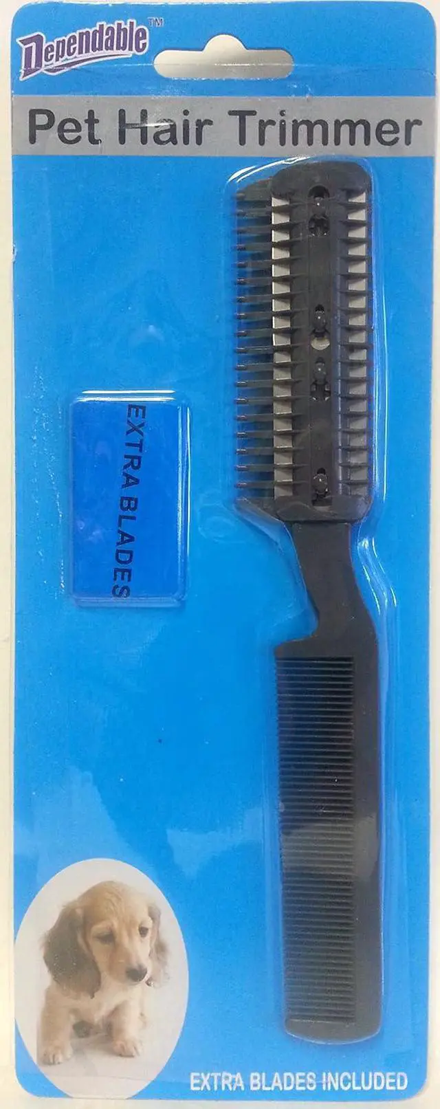 Alt view image 3 of 5 - 2-Pack Manual Pet Hair Trimmer for Dogs & Cats - Quiet Razor with Extra Blades, Comb Attachment - Comfortable Grip, Safe for All Coat Types
