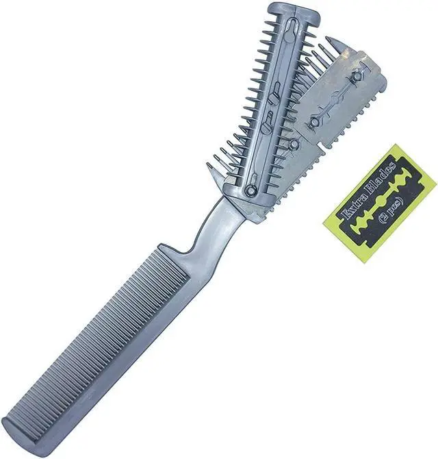 Alt view image 5 of 5 - 2-Pack Manual Pet Hair Trimmer for Dogs & Cats - Quiet Razor with Extra Blades, Comb Attachment - Comfortable Grip, Safe for All Coat Types