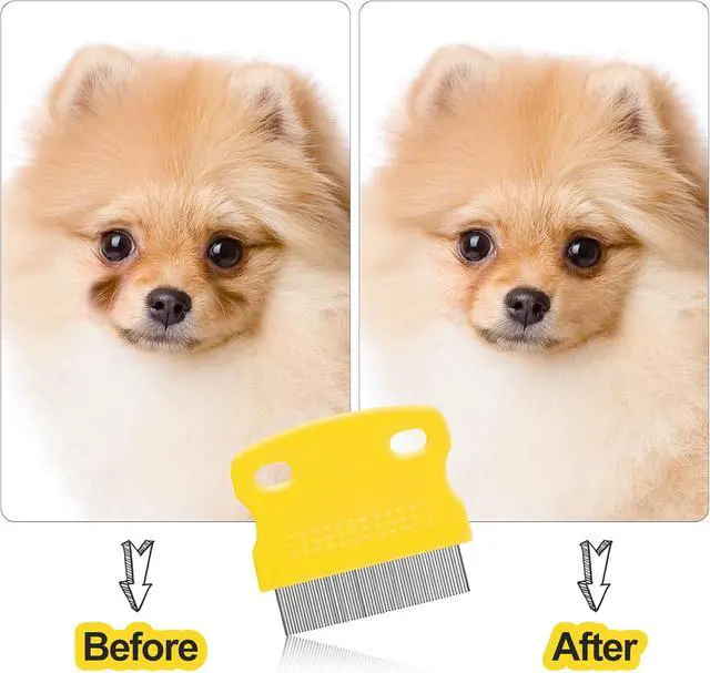 Alt view image 4 of 7 - 5 Pieces Dog Eye Combs Tear Stain Remover Combs Pet Grooming Comb for Small Dogs Gently Removing Eye Mucus and Crust (Yellow, Black)