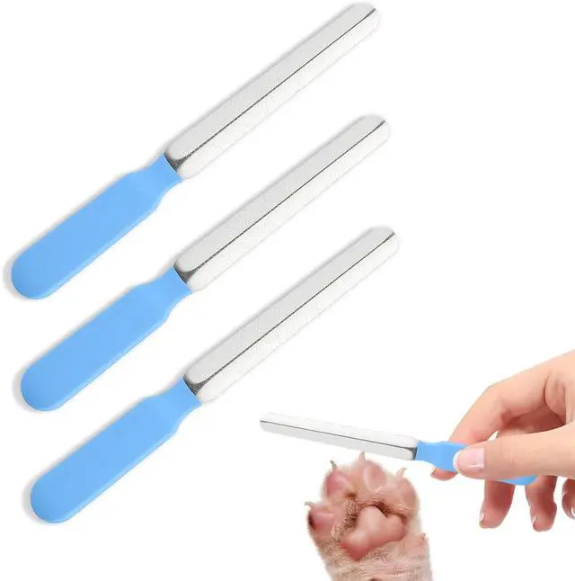 Main image of Small Dog Nail File Set, 3Pcs Professional Nail Grooming Tool, Metal Emery Boards, Pet Filer for Small Dog, Cat and Kitten, Smoothing Rough Edges of Pets Nails, Remove Burs5.5inch, Blue
